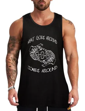 Karma Tiger Black what goes around comes around Tank Top Performance Stretch Tank Top Athletic Workout Wear - Aliexpress - FashionsVida