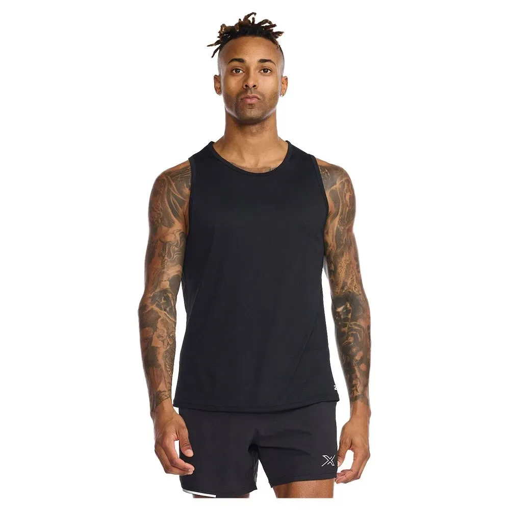 Maglietta Senza Maniche Aero Black / Silver Reflective L - 2XU - FashionsVida