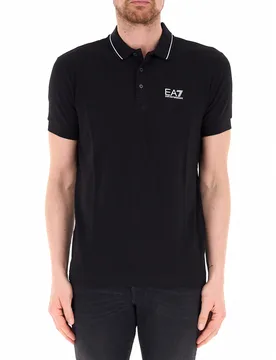 Polo in cotone NERO 3XL - EA7 EMPORIO ARMANI - FashionsVida