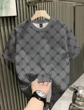 Camiseta de manga corta con cuello redondo y estampado casual de moda para hombres - Shein - FashionsVida