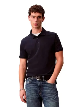 Jeans Polo A Maniche Corte Classic Monogram Dark Sapphire L - Calvin Klein - FashionsVida
