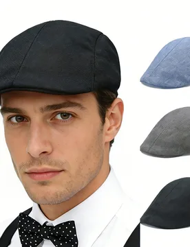 Piezas Boina ajustable de unicolor para hombre, sombrero casual de moda para exteriores adecuado para otoño/invierno, calle, negocios, reuniones - Shein - FashionsVida