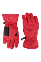 Kids Ski Gloves - Red - Red - Size: S