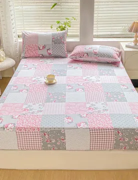 Pieza Sábana ajustada súper suave con estampado de corazón y lazo - Protector de colchón, lavable a máquina, adecuado para estilos minimalistas, - Shein - FashionsVida