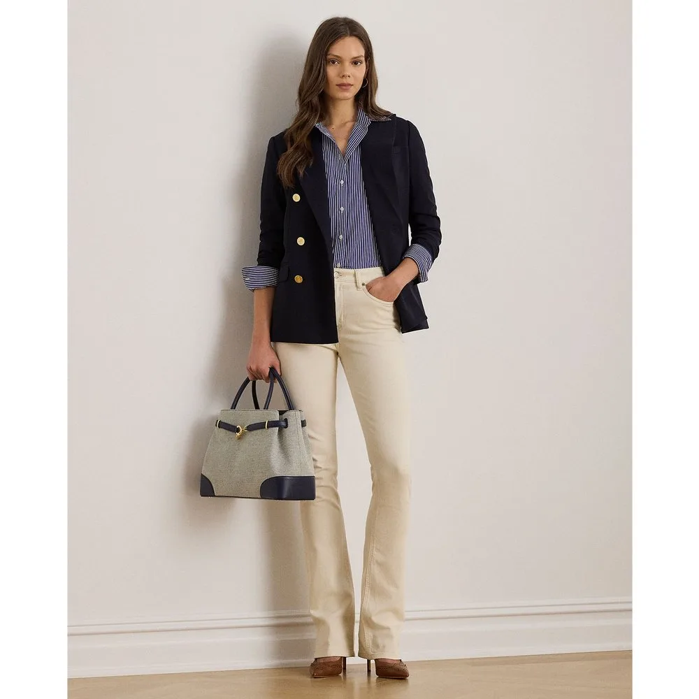 Vaqueros rectos de mujer de tiro alto de algodón - Lauren Ralph Lauren - FashionsVida