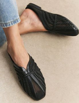 Sandalias planas romanas tejidas a mano para mujer, con punta cerrada y sin cordones, adecuadas para fiestas, eventos, festivales, discotecas, zapatos