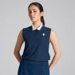 Manchester United x Womens Golf Beyond The Course Sleeveless Polo Navy L
