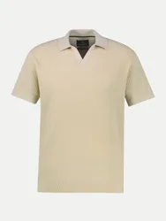 Poloshirt in Strickoptik Beige XL