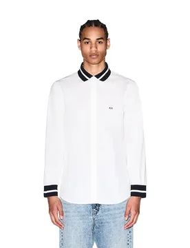 Exchange Camicia A Maniche Lunghe Xm002267_af2260 Off White M - Armani - FashionsVida