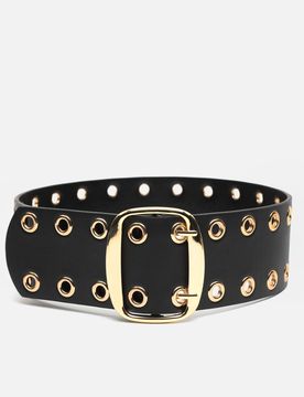 Sadie ceinture à double œillets et boucle carrée ED