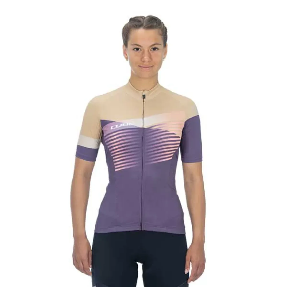 Maglia A Maniche Corte Teamline Violet / Sand - CUBE - FashionsVida