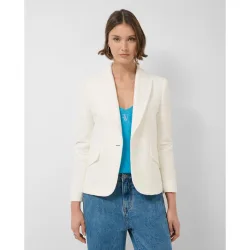 Chaqueta de mujer corta de trama con brillo
