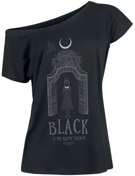 Gothic T-Shirt - Black Is My Happy Colour - S bis 5XL - für Damen - Größe 3XL - schwarz - Lizenzierter Fanartikel - Frauen - female - Wednesday - FashionsVida