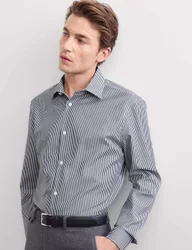 Slim Fit Pure Cotton Striped Shirt Navy Mix male