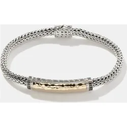 Pulsera Chain Icon de plata, oro y piedras