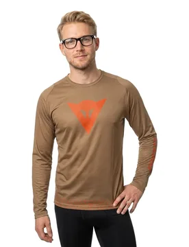Bike Maglietta A Maniche Lunghe Aer Brown / Red - Dainese - FashionsVida