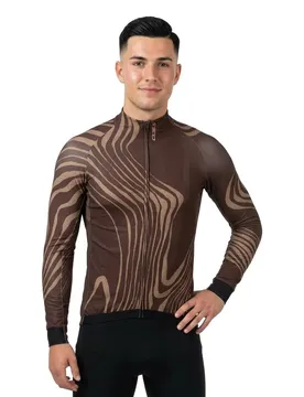 Maglia A Maniche Lunghe Gregarius Hybrid Dolomites Coffee Brown