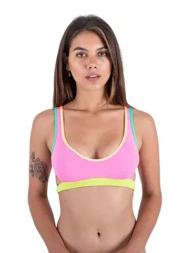 Top Bikini Around The Block Pull On Colorblock XS