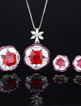 Affordable Elegance Blue Crystal Embellishments Flower Earrings Adjustable Ring Necklace for Women Jewelry Trendy Gift Options - Aliexpress - FashionsVida
