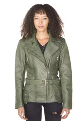 Womens Long Biker Jacket-Quito - Grey - Size 22 Uk