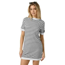 Robe à Manches Courtes Casual Stripe Bio Regular Fit Fresh White / Navy Stripe XS