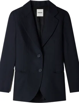 Blazer de mujer entallada a rayas con lana - sandro - FashionsVida