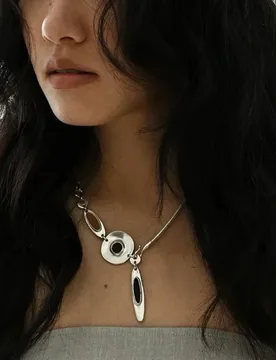 Fashion versatile water drop meteorite disc snake bone necklace light luxury high sense pendant a multi-wear personalized - Aliexpress - FashionsVida