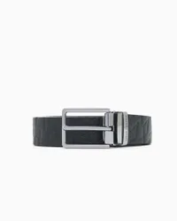 Cintura Exchange nera in similpelle con logo goffrato all over