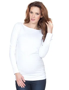 Seraphine maternity white ruched top - Seraphina - FashionsVida