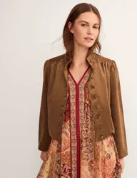 Faux Suede Jacket Brown female