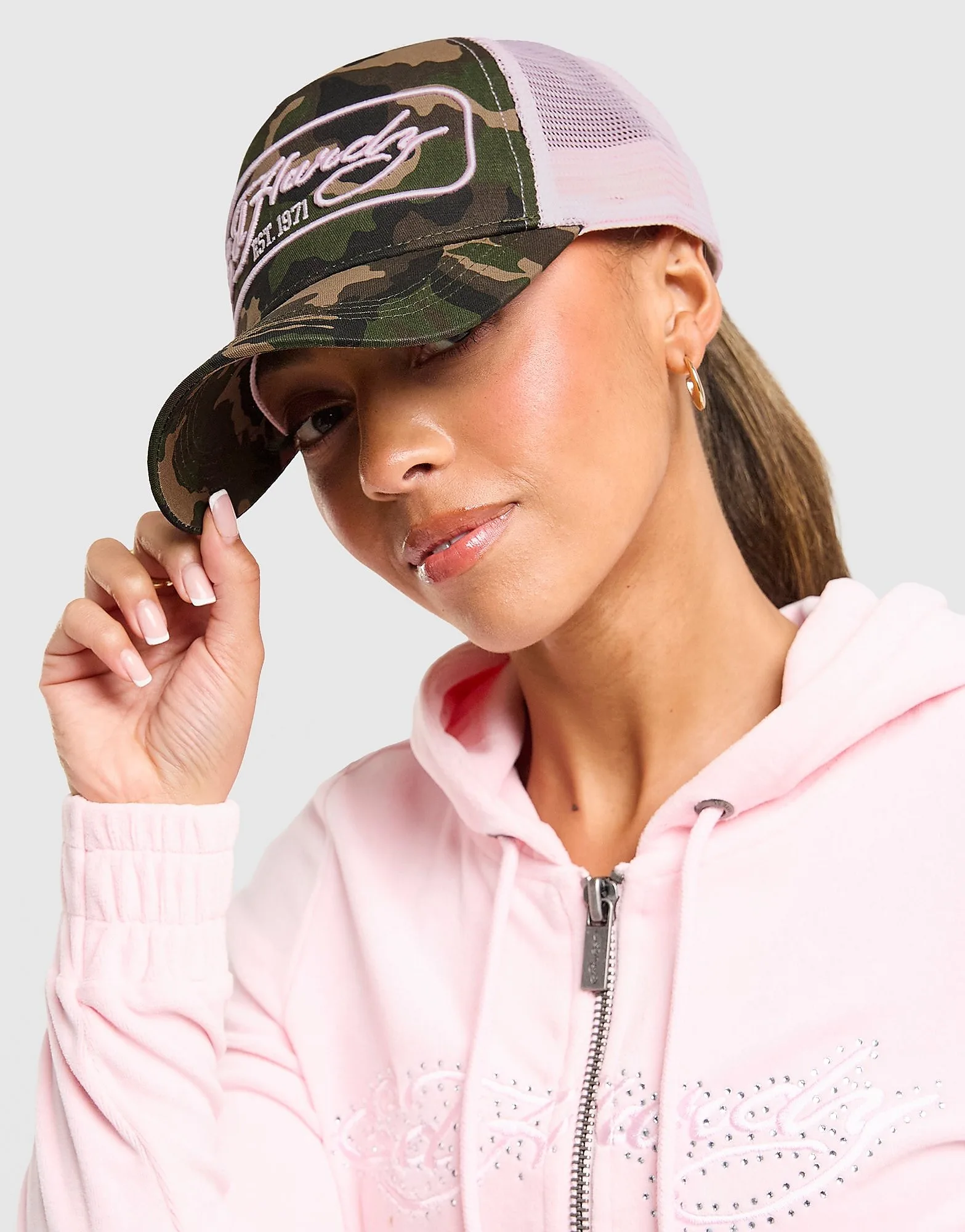 Camo Trucker Cap - Damen, Grün - female - Size: One Size - Ed hardy - FashionsVida