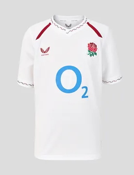 England Rugby Junior's 26/27 Home Replica Shirt - White JXS Unisex - Castore - FashionsVida
