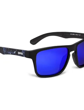 Urban Vision Gear Jungle Polarized Sunglasses Matte Black / Blue Camo / Blue Mirror One Size Men,Women - Rapala - FashionsVida
