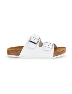 Ciabatte bianco sottopiede in vera pelle 335A20630SR 40