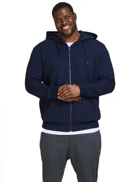 Sweat-shirt à Zip Basic Plus Size Navy Blazer 3XL - Jack & jones - FashionsVida