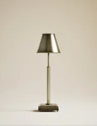Rechargeable Metal Table Lamp Antique Brass