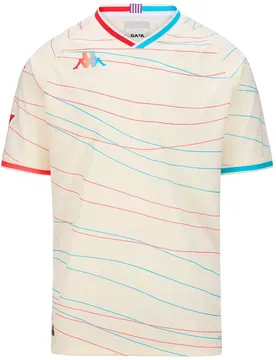 T-shirt à Manches Courtes Loin Real Valladolid Cf Kombat 24/25 White Antique / Red / Blue Light / Sponsor S