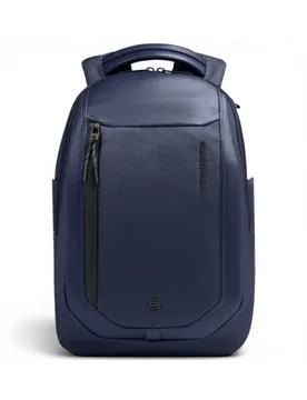 Zaino Bagmotic Unisex Blu in Pelle e Tessuto con Porta PC 13'' e iPad - Piquadro - FashionsVida