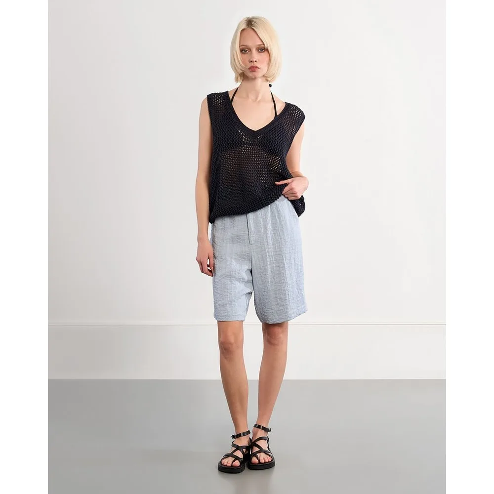 Top de mujer sin manga en punto acanalado - Lili Sidonio - FashionsVida