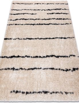 Teppiche Teppich Fluffy 2371 Shaggy Streifen - Creme 80x150 Cm 80x150 Cm