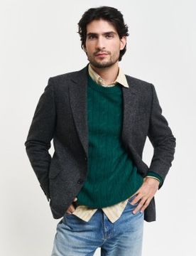 Para hombre. 7706296 Americana De Traje Slim Fit Donegal oscuro (50), Casual, Lana