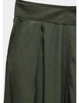 Pantalones anchos de mujer 100% viscosa estilo bombacho y cintas en bajo - Parfois - FashionsVida