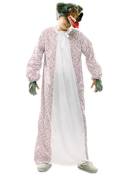 Grosser-Böser-Wolf-Kostüm Großmutter-Kostüm Märchen-Kostüm weiss-rot-braun - Eurocarnavales - FashionsVida