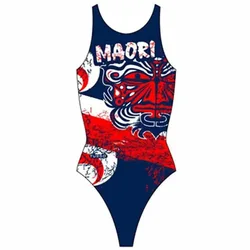 Maori Flag Swimsuit Red / Navy 7-8 Years Girls