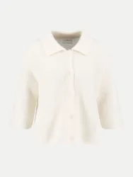 Cardigan mit Polokragen Weiß M