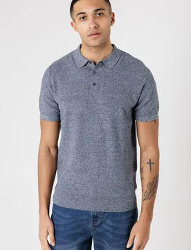 Mens Cotton Short Sleeve Button-Up Polo Shirt - Kensington - FashionsVida