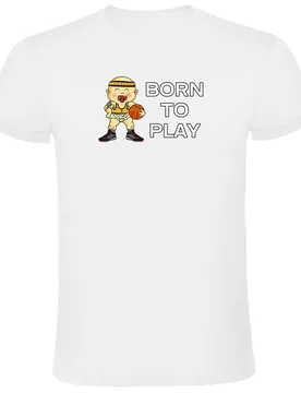 T-shirt à Manches Courtes Born To Play Basketball White 2XL - Kruskis - FashionsVida