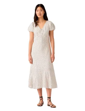 Robe Midi à Manches Courtes Lira Ss Midi Dress Egret L