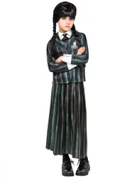 Wednesday Addams Schuluniform Kostüm für Mädchen grau - female