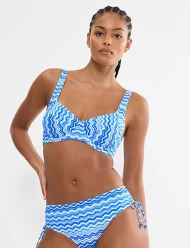 Printed Wired Bikini Top (B-F) Light Blue female - Triumph - FashionsVida